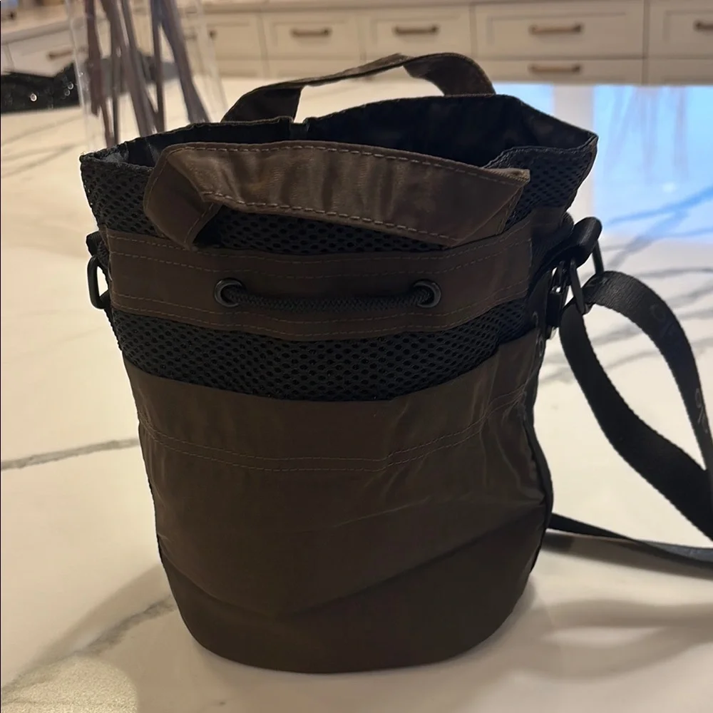 ALO Yoga Brown women's bucket Bag with long strap